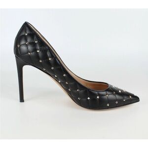 Valentino Garavani Black Quilted Studded Heels